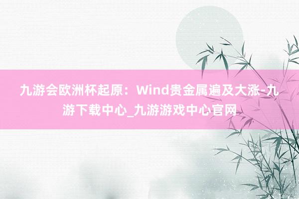 九游会欧洲杯起原：Wind　　贵金属遍及大涨-九游下载中心_九游游戏中心官网