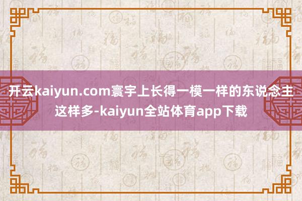 开云kaiyun.com寰宇上长得一模一样的东说念主这样多-kaiyun全站体育app下载