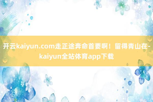 开云kaiyun.com走正途奔命首要啊！留得青山在-kaiyun全站体育app下载